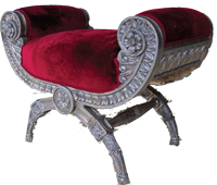 fotel rzeźbiony kryty płatkami srebra |      OX5