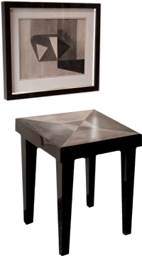 stolik z lustrem |      wykończenie na bazie LP2 i LP3